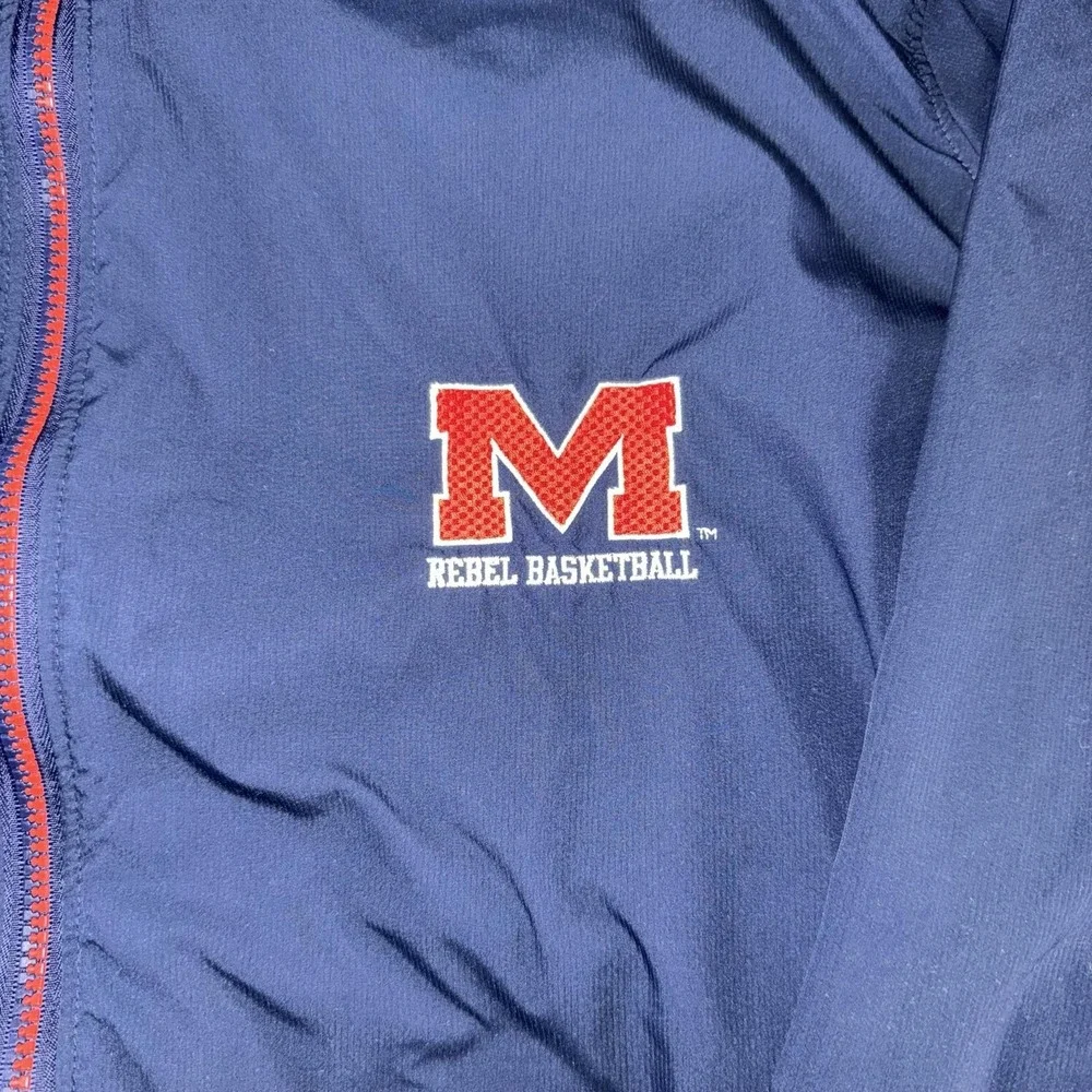 Ole Miss Rebels Jacket Mens XL Blue NCAA Basketball Nike Clima-FIT Full Zip